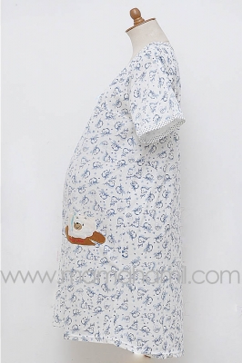 Daster Hamil Bear Biru